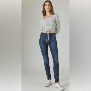 Lucky Brand bridgette frayed hem skinny jeans size 0